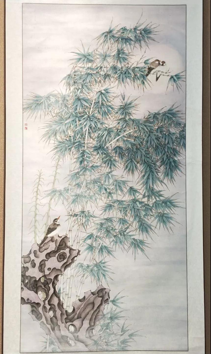 徐艳萍《竹雀图》 指导老师:田爱华研究方向:美术学(国画)
